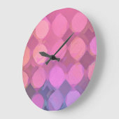 Moderne roze kleuren Abstracte Waterverf cirkelcyc Grote Klok (Hoek)