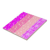 Moderne roze kleuren (textuur) Decoratief vierkant Tegeltje (Zijkant)