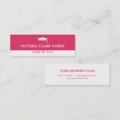 Moderne roze kleurenblok afstuderen naamkaart contactkaartje (Voorkant / Achterkant)