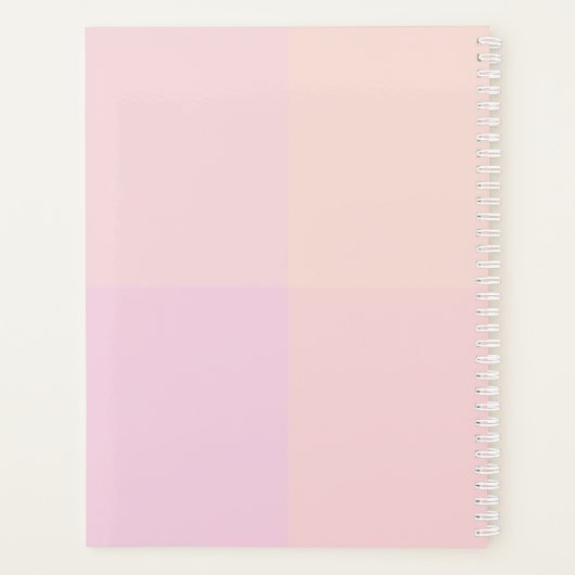 Moderne roze kleurenblokontwerp planner (Achterkant)
