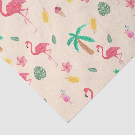 Moderne roze, kleurrijke waterverf tropische bloem tissuepapier (Detail)