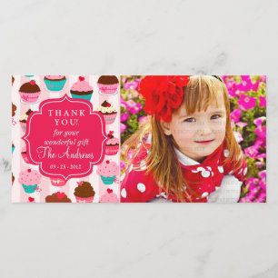 Moderne roze koekjes om het even welke gelegenheid bedankkaart