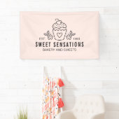 Moderne roze koekjesbakkerij Pastry Chef Banner (Insitu)