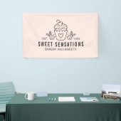 Moderne roze koekjesbakkerij Pastry Chef Banner (Beurs)