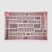 Moderne Roze Koffie Cafe Typografie FC9 Découpage Tissuepapier (Voorkant)