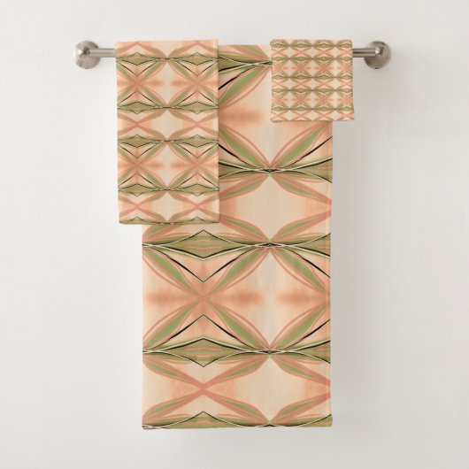 Moderne roze koraal en perzik handdoek set (Insitu)