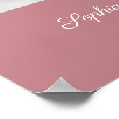 Moderne Roze Kruis Meisje Doop Foto Welkom Poster (Hoek)