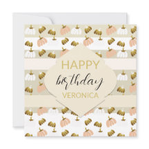 Moderne roze kunstzinnige pompoen met gouden gloed