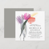 Moderne roze lavendel Tulips Christelijk huwelijk Kaart (Voorkant / Achterkant)