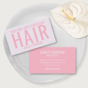 Moderne roze lavender hair stylist typografie visitekaartje