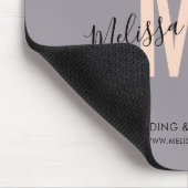 Moderne roze lavender script monogram naam muismat (Hoek)