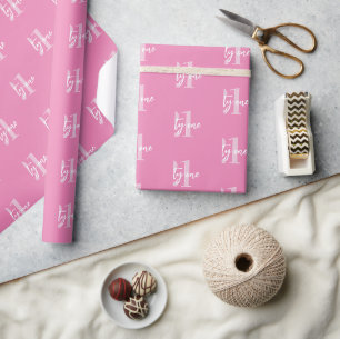 Moderne roze legant 21ste verjaardag cadeaupapier