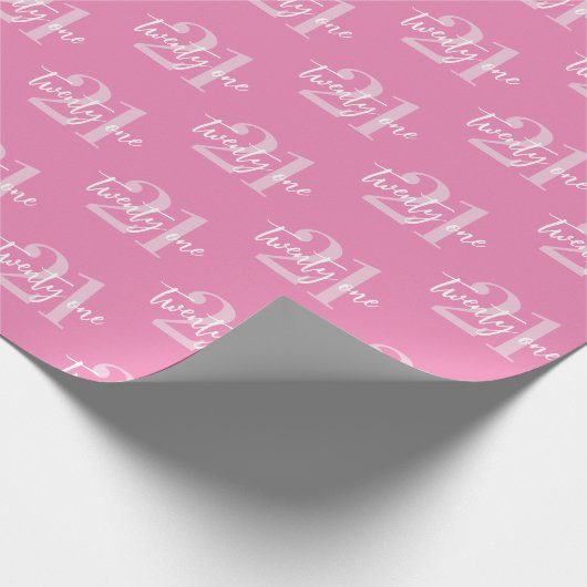 Moderne roze legant 21ste verjaardag cadeaupapier (Hoek)