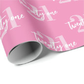 Moderne roze legant 21ste verjaardag cadeaupapier (Rol Hoek)