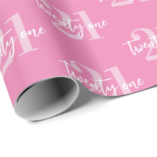 Moderne roze legant 21ste verjaardag cadeaupapier (Rol Hoek)