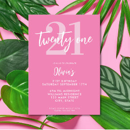 Moderne roze legant 21ste verjaardag kaart