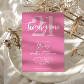 Moderne roze legant 21ste verjaardag kaart