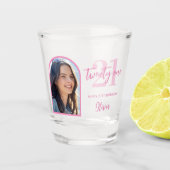 Moderne roze legant 21ste verjaardag shot glas (Voorkant)