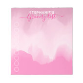 Moderne roze legant kalligraphy Grocery List Notitieblok (Voorkant)
