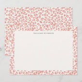 Moderne roze leopard Pattern Dierenafdrukken Notitiekaartje (Voorkant / Achterkant)