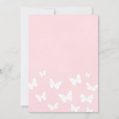 Moderne Roze Levenslang Vlinders Bruidsdouche Kaart (Achterkant)
