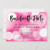 Moderne roze lichten Bachelorette Party Kaart (Voorkant)