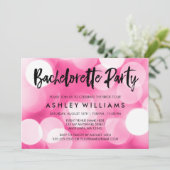 Moderne roze lichten Bachelorette Party Kaart (Staand voorkant)