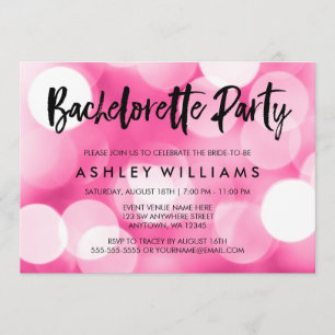 Moderne roze lichten Bachelorette Party Kaart
