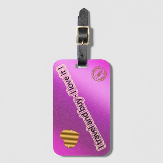 Moderne roze liefde bagagelabel (Voorkant (verticaal))