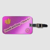 Moderne roze liefde bagagelabel (Voorkant (horizontaal))