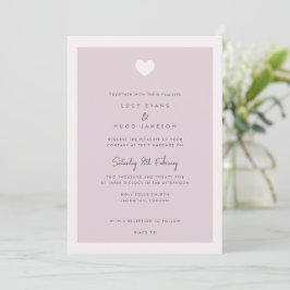 Moderne Roze Liefde Hart Bruiloft Uitnodiging