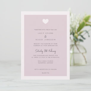 Moderne Roze Liefde Hart Bruiloft Uitnodiging