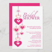 Moderne roze liefde harten Bridal Shower Kaart (Voorkant / Achterkant)