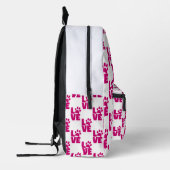 Moderne Roze "LIEFDE" Pootafdruk Rugzak (Links)