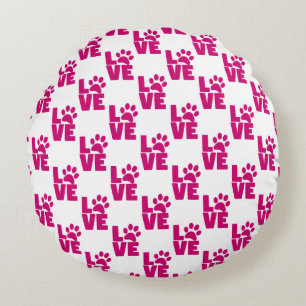 Moderne Roze "LIEFDE" Pootafdruk Worp Kussen