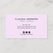 Moderne roze lijst acteur model zangeres dansfoto visitekaartje (Achterkant)