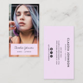 Moderne roze lijst acteur model zangeres dansfoto visitekaartje (Voorkant / Achterkant)