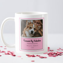 Moderne Roze Lijst Gepersonaliseerde Dog Valentijn