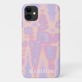 Moderne Roze Lila Tie Dye met naam Case-Mate iPhone Case (Achterkant)
