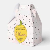 Moderne roze limonade 1e verjaardag bedankdoosjes (Voorkant Zijde)