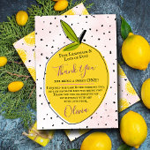 Moderne roze limonade 1e verjaardag bedankkaart