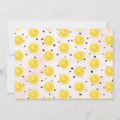 Moderne roze limonade 1e verjaardag foto bedankkaart (Achterkant)