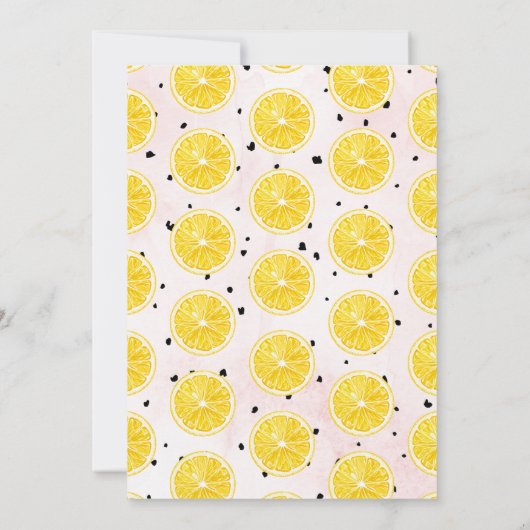 Moderne roze limonade 1e verjaardag kaart (Achterkant)