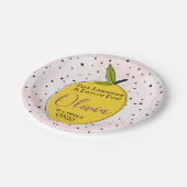 Moderne roze limonade 1e verjaardag papieren bordje (Gekanteld)