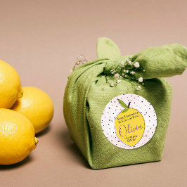 Moderne roze limonade 1e verjaardag ronde sticker