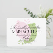 Moderne Roze Limonade Citroen Lime Bruiloftsfeest Kaart (Staand voorkant)