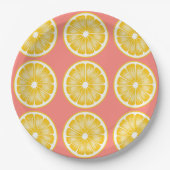 Moderne roze limonade & geel papieren bordje (Voorkant)