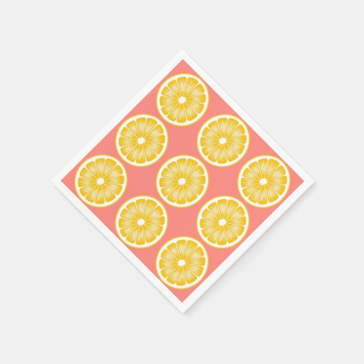 Moderne roze limonade & geel servet (Hoek)