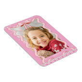 Moderne Roze Lint Custom Foto Magneet (Rechterzijde)