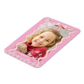 Moderne Roze Lint Custom Foto Magneet (Linkerzijde)